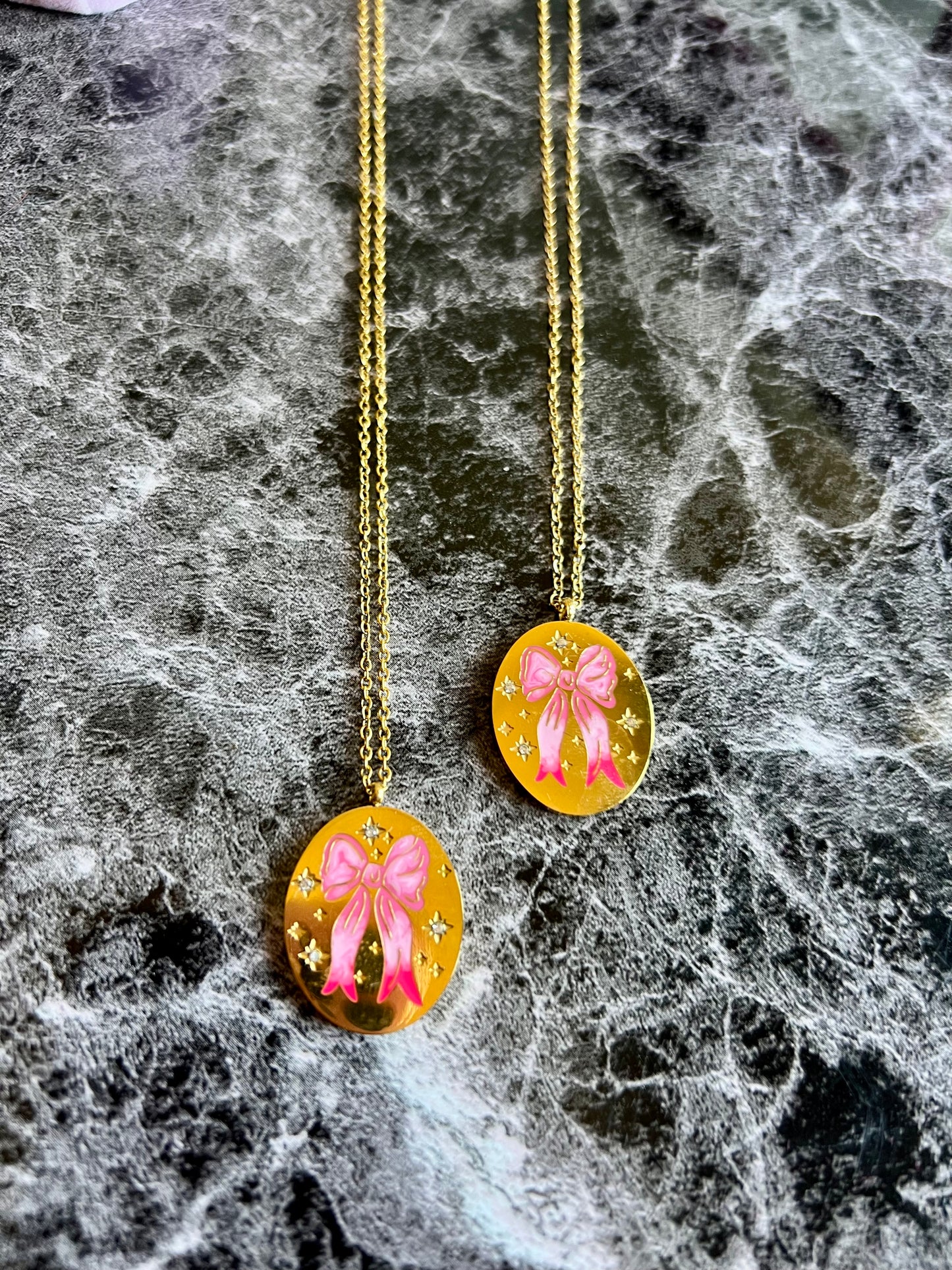 Sweetheart Bow Necklace 18k Gold Plated
