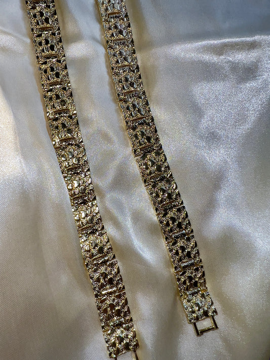Golden Unisex Nugget Bracelet