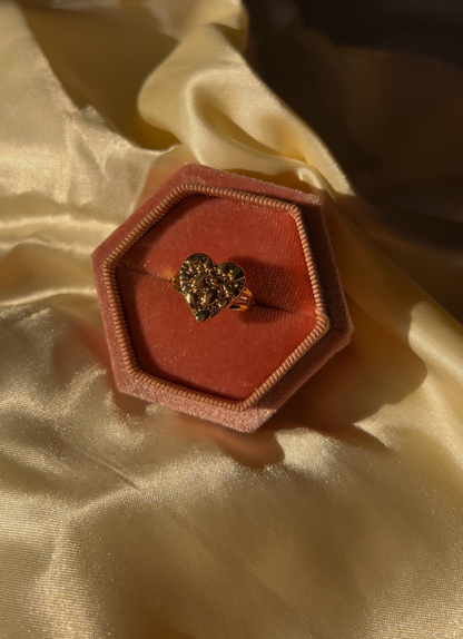 Golden Nugget Heart Ring