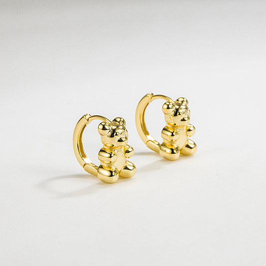 Honey Bear Mini 18k Gold Plated Hoops