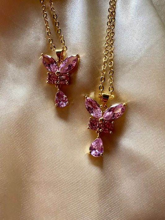 Pink Wings Necklace