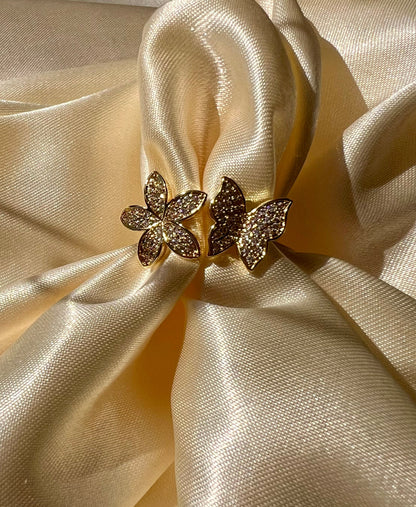 Hibiscus Butterfly Open Ring