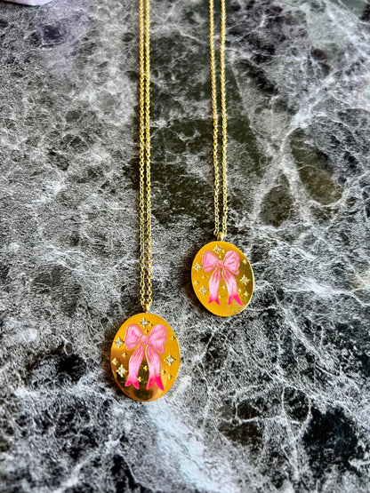 Sweetheart Bow Necklace 18k Gold Plated