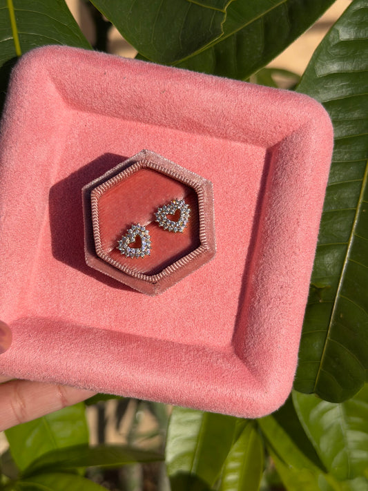 Tiny Ice Heart Earrings