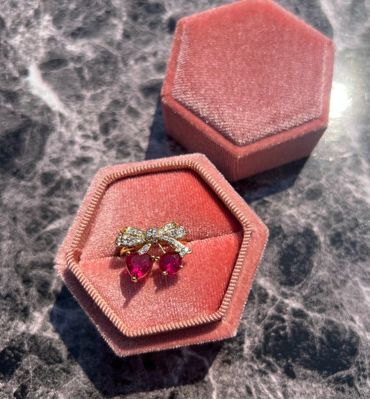 Cherry Bow Adjustable Ring