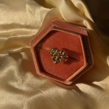 Golden Nugget Heart Ring