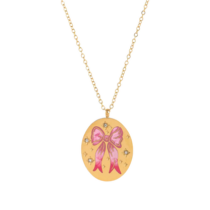 Sweetheart Bow Necklace 18k Gold Plated